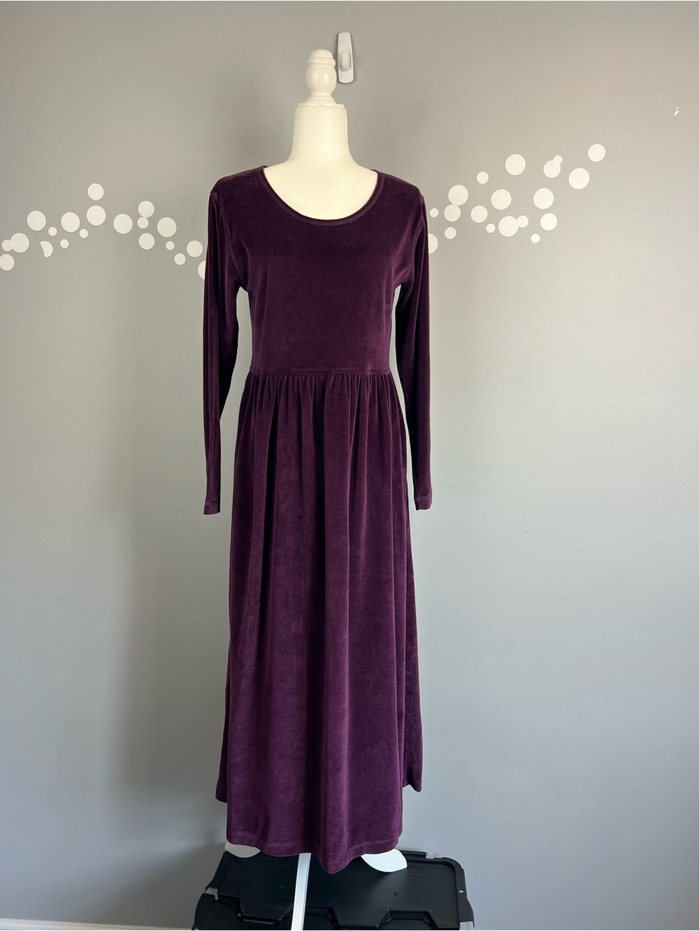 Erika & Co Vintage Velour Babydoll Dress Long Sleeve 90s Grunge Size S